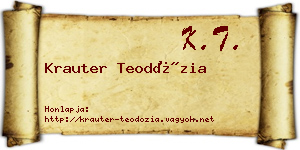 Krauter Teodózia névjegykártya